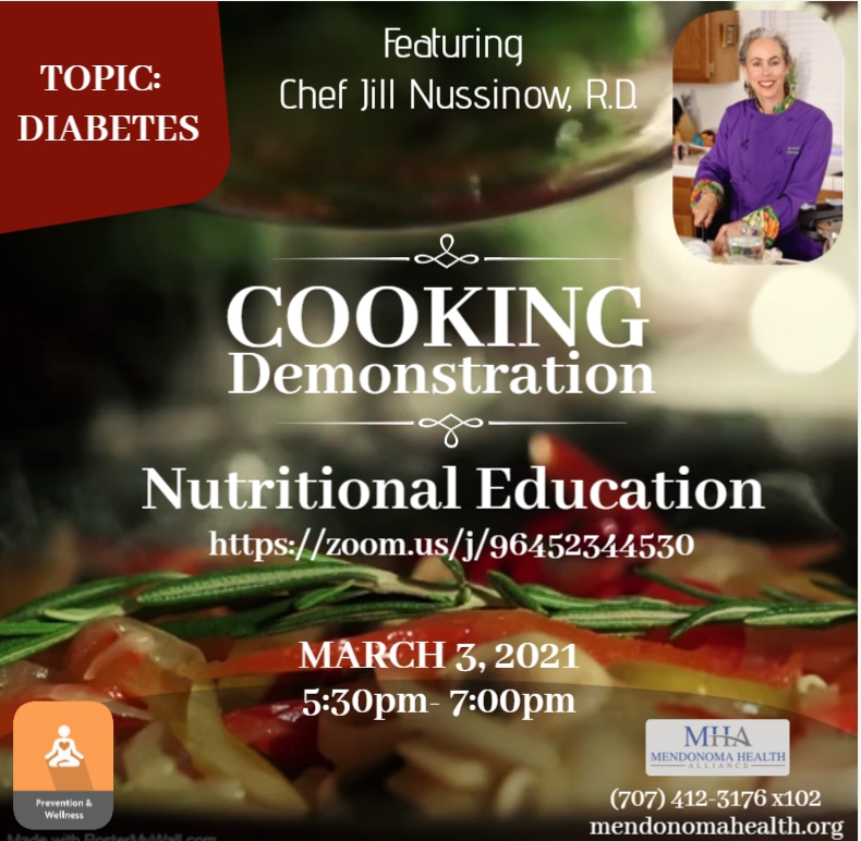 Online Nutritional Education & Cooking Demonstration - March 3