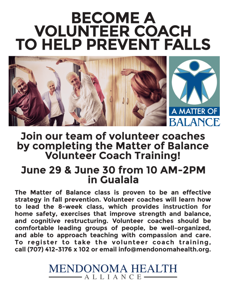 A Matter of Balance Volunteer Coach Training:  June 29 & 30